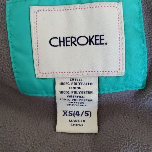 Cherokee Teal Winter Outdoor Puffer Jacket Coat Parka Kids Youth Extra SMALL 4/5 - Picture 8 of 12